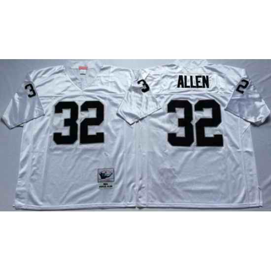 Mitchell And Ness Raiders #32 32 Marcus Allen White Throwback Stitched NFL Jersey